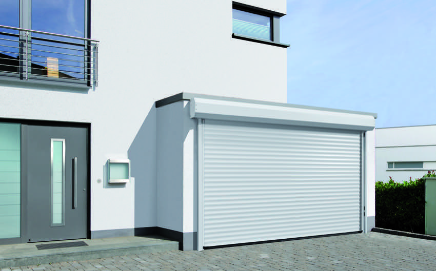 large white roller garage door