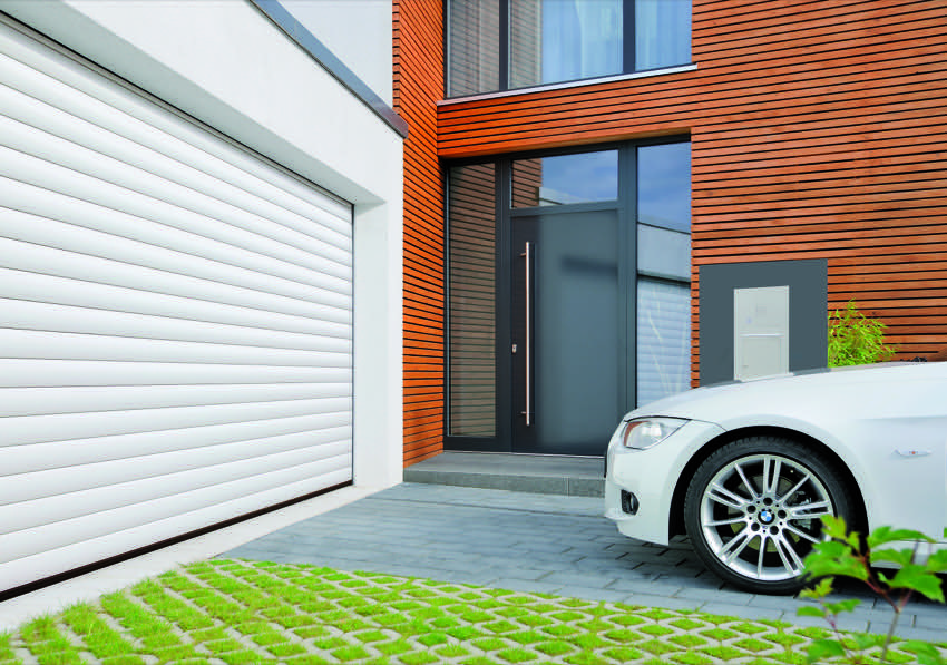 white roller garage door