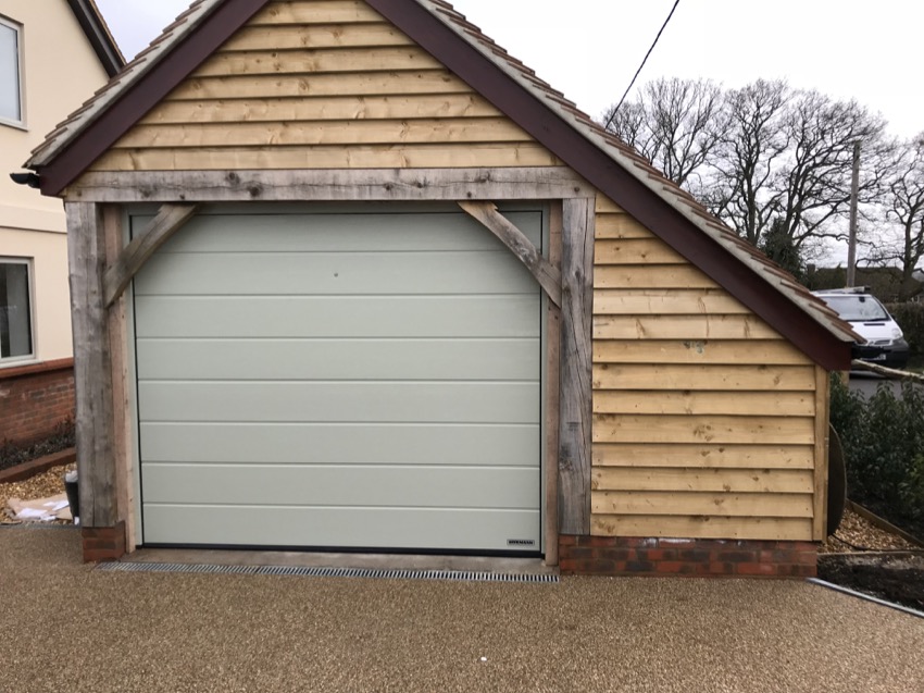 Oak frame garage door